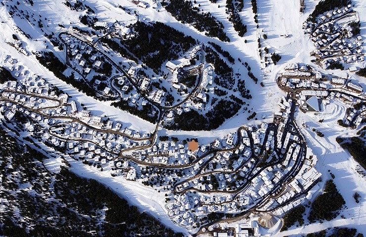 Ski, Vue Station Drône, Hotel Barrière Les Neiges